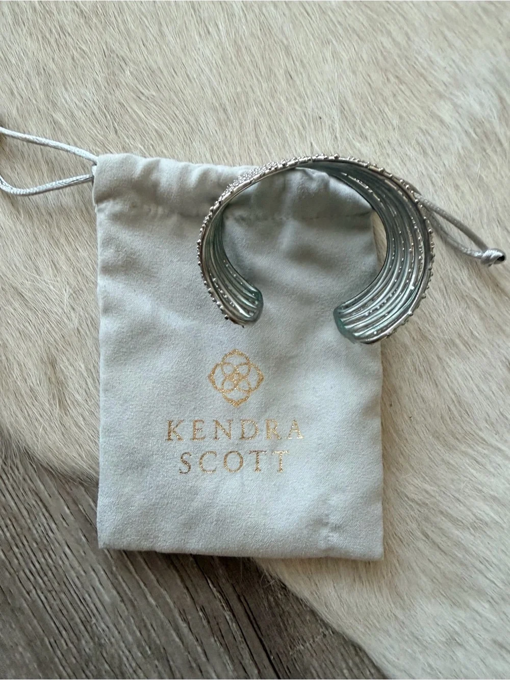 Kendra Scott Silver Textured Multi-Band Cuff Bracelet - Picture 4 of 4